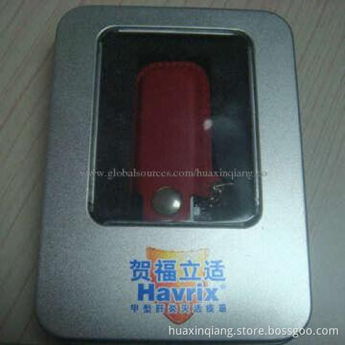 USB Memory Drive, Leather + Metal Materials, 512MB-64GB Capacity, Logo Design, 5-year Warranty, USB